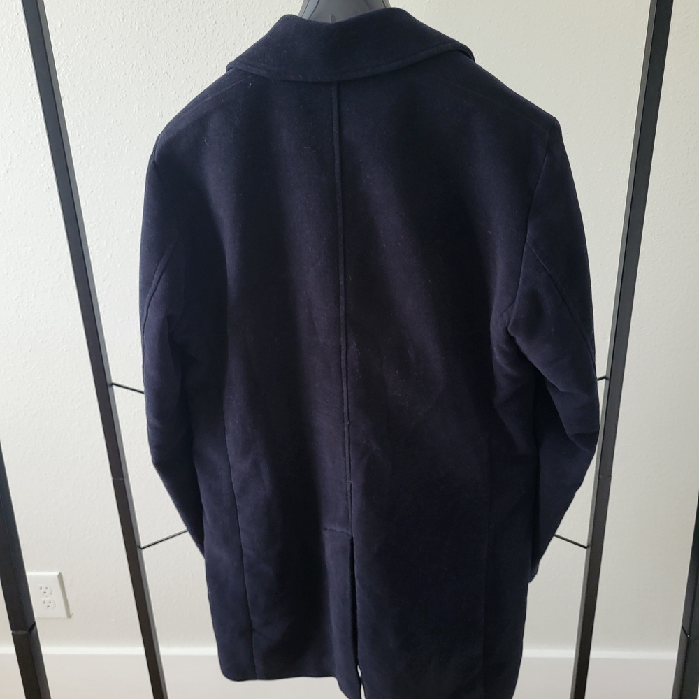 Billy Reid Velvet Men's Navy Night Blue Pea Coat. Perfect For The Holidays - Picture 6 of 10